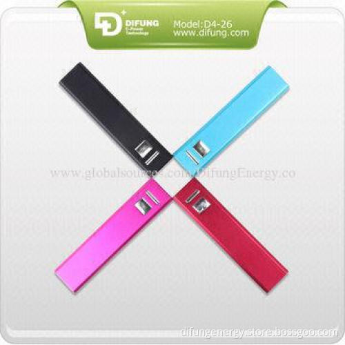 Slim Power Banks, Lightweight 2,600mAh USB Universal with Aluminum Housing